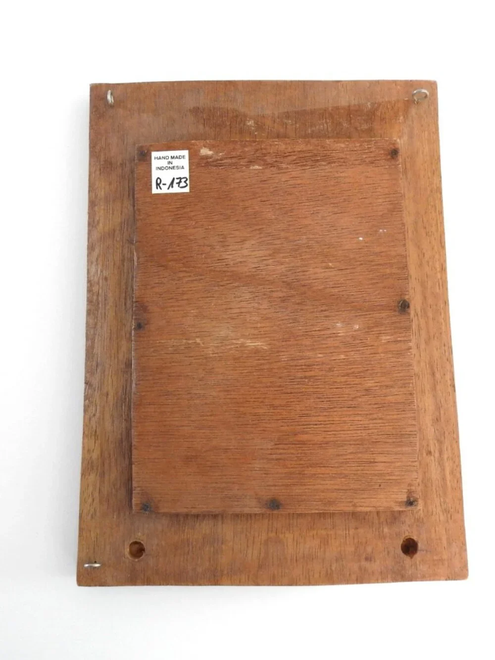 Handcrafted Indonesian Wooden Picture Frame Hammered Texture 5x7 Wall Mount